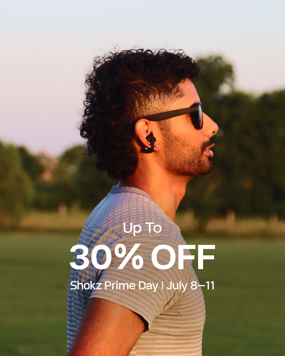 Shokz Prime Day Starts Now ☀️🎶
Welcome to summer—and welcome to our biggest sale of the year.
Save up to 30% on select flagship Shokz and take your favorite open-ear sound into every adventure.
Beach runs, trail rides, or backyard training sessions—Shokz moves with you.
What’s