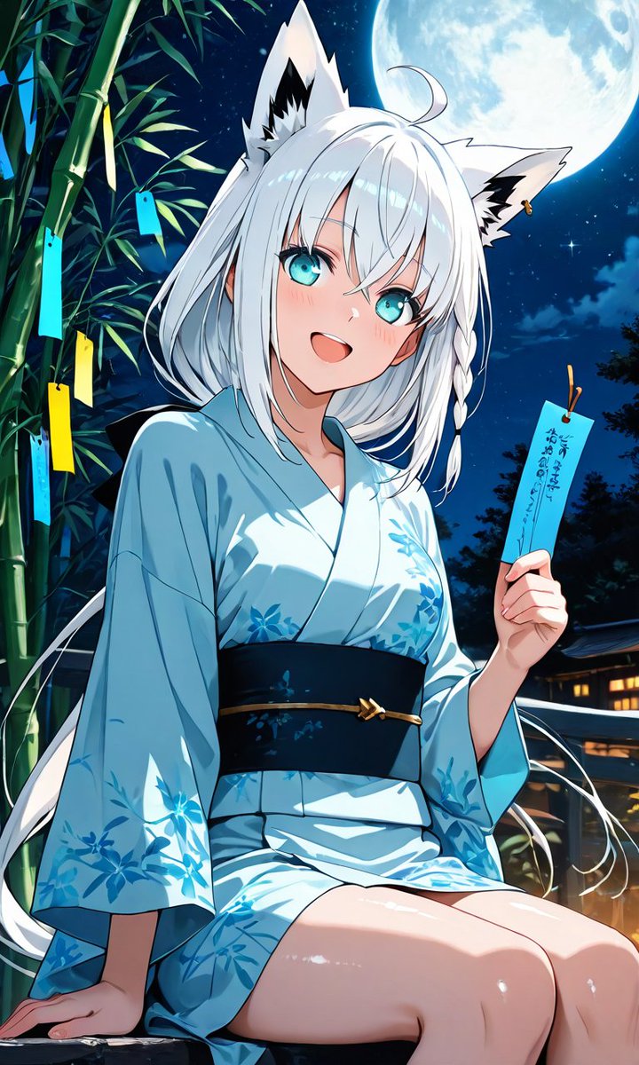 03hirohiro01's tweet photo. 白上フブキ　七夕

🦊｢すこん部は、どんなお願いするのかな？｣

#ホロライブ
#hololive
#AIart 
#AIイラスト 
#AIイラスト術師さんと繋がりたい 
#AIイラスト好きさんと繋がりたい 

#fubuki_ひろAI https://t.co/c9bKb15ghH