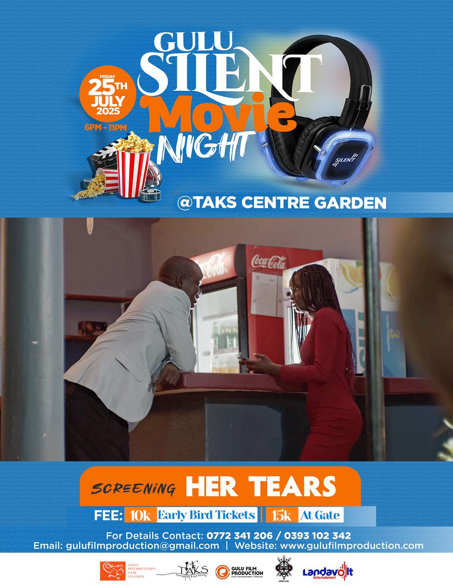 Catch “Her Tears 2” at the @GuluSilentMovieNight on the 25th July, 2025 at TAKS Community Art Centre for only 10,000/= early bird and 15,000/= at the gate.