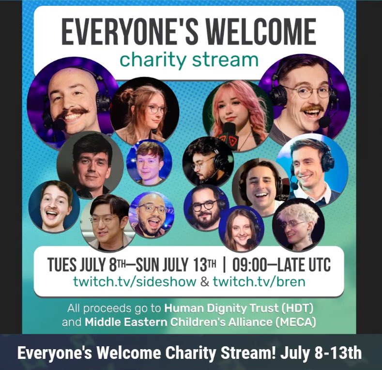 STARTING TODAY!

I will be partaking in a gigabanger level of content amongst my Valorant Familia, FOR CHARITY!

- Pokemon: Runs that can be sabotaged by chat + showdown tournaments + nuzlockes
- FPS: CS2, Valorant, and more! In-houses 5v5's with everyone involved.
- Party: