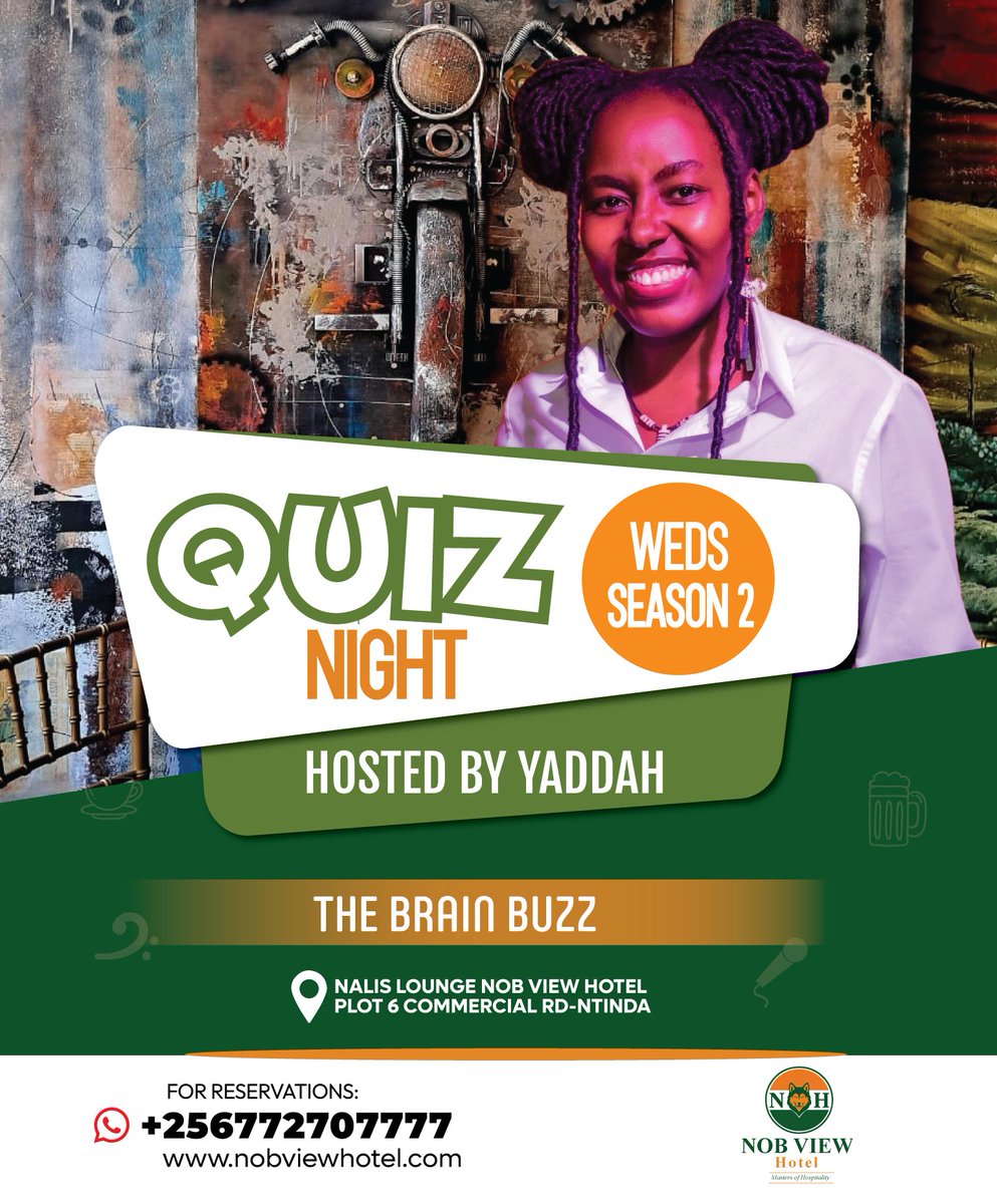 NobviewHotel's tweet photo. QUIZ NIGHT SEASON 2 – This Wednesday!
The wait is over — #TheBrainBuzz is back and better!
Join us for Season 2 of Quiz Night, hosted by the one and only Yaddah! 
#QuizNightSeason2 #TheBrainBuzz #NobviewHotel #NalisLounge #Accommodation #FreeWiFi #CarolRestaurant #NalisGardens https://t.co/mjqNKjkBZj