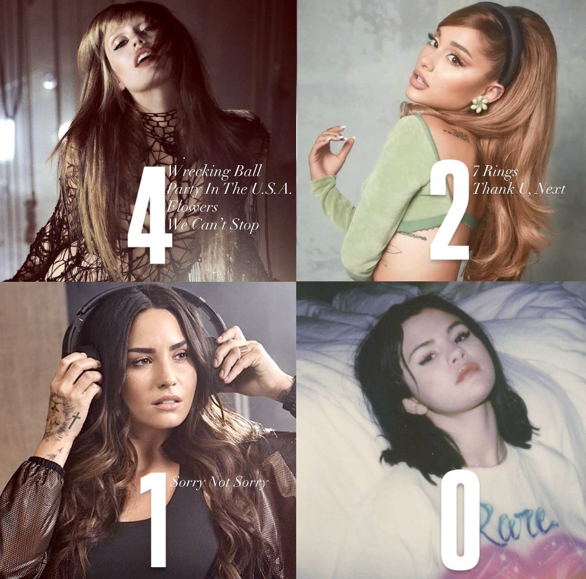 goldburnsun's tweet image. Female ex-acts with the most Diamond eligible SOLO songs in the US
