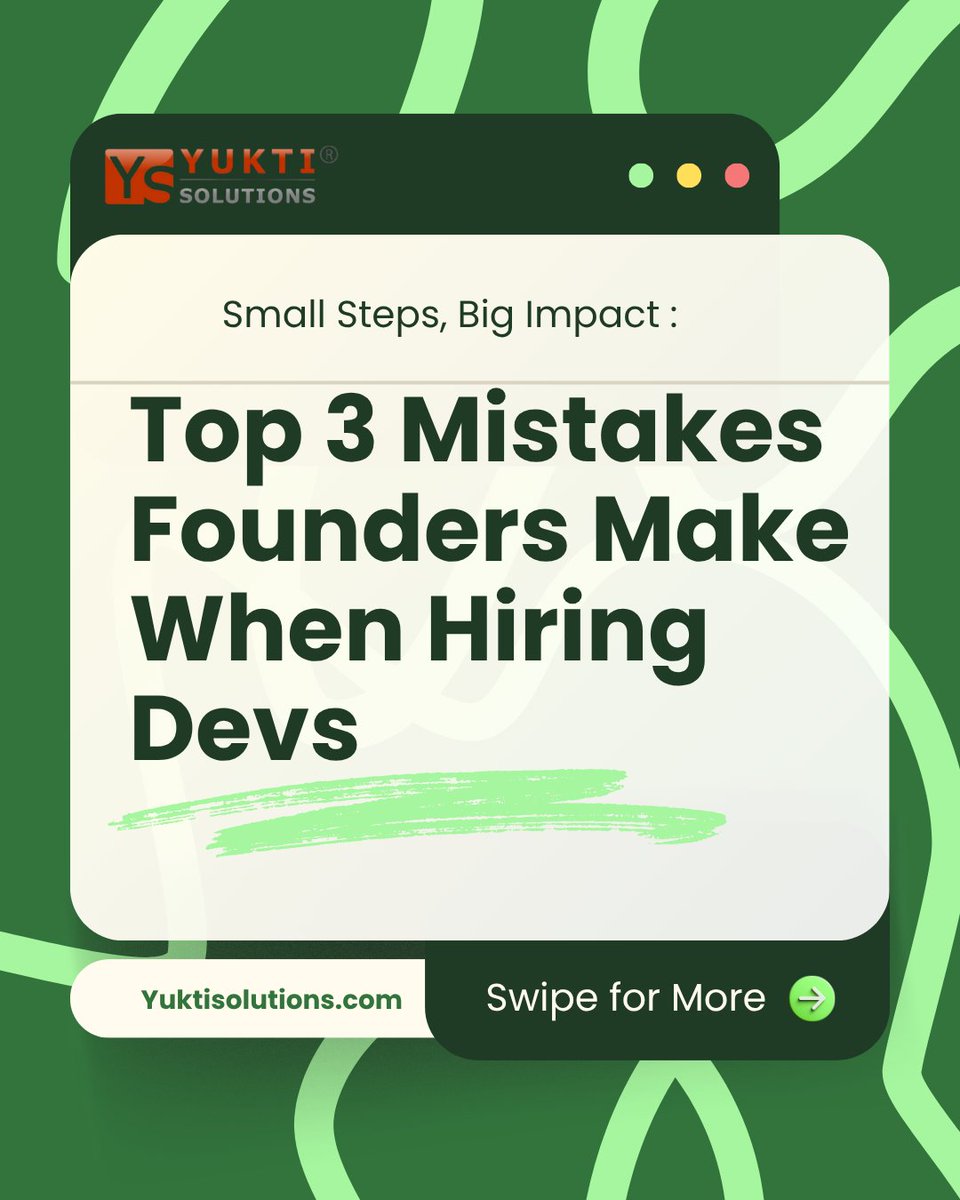 yuktisolutions's tweet image. Hiring devs? Don’t fall into these 3 traps:

1️⃣ Cheap devs = expensive delays
2️⃣ No MVP scope = total chaos
3️⃣ No risk buffer = missed deadlines
Want our proven Pre-Hiring Checklist?
DM “FIX” and we’ll send it over.
#StartupTips #Founders #HiringDevs #MVP #TechHiring
