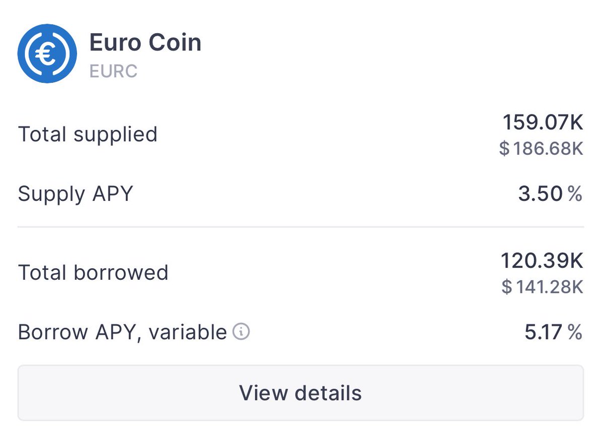 Euros are now earning more on @aave Ethereum market than in any other  fintech. DeFi will win.