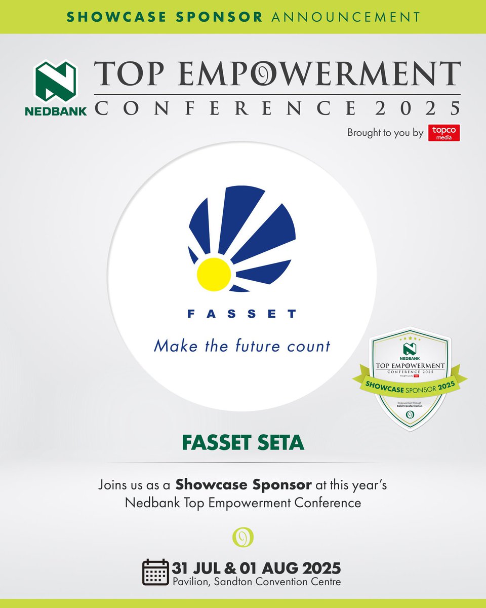 fasset_sa's tweet image. #SkillsDevelopment fuel #transformation.

FASSET is shaping a more inclusive #FinancialSector by unlocking access to training, jobs &amp;amp; opportunity at scale.

📍 Meet us at #NedbankTopEmpowerment 2025: hubs.la/Q03v8GMf0

#YouthEmpowerment #EconomicEquity