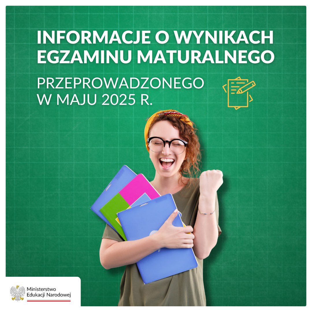📢 Znamy wyniki egzaminu maturalnego 2025! 🎓

W maju do matury przystąpiło 255 517 tegorocznych absolwentów szkół ponadpodstawowych.

✅ Maturę zdało 80% uczniów, 13% ma prawo do poprawki, 7% nie zdało egzaminu.

🥇 1248 laureatów i finalistów olimpiad przedmiotowych było