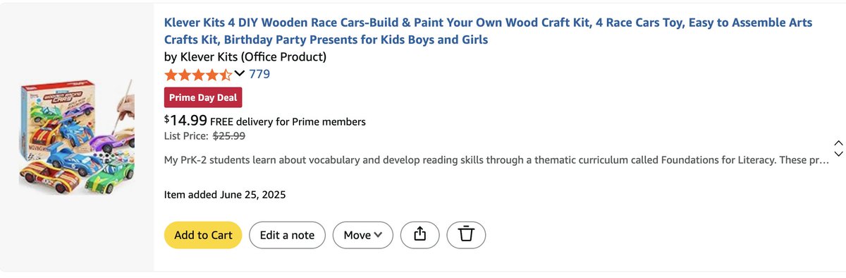 @Amazon #PrimeDay2025 is here! RT and ⬇️Drop your list below with your favorite prime deal⬇️  The best deal on my list is these cars that complement our thematic learning unit about vehicles🚗🚙🚕  #clearthelist #AmazonPrimeDay    amazon.com/hz/wishlist/ls…