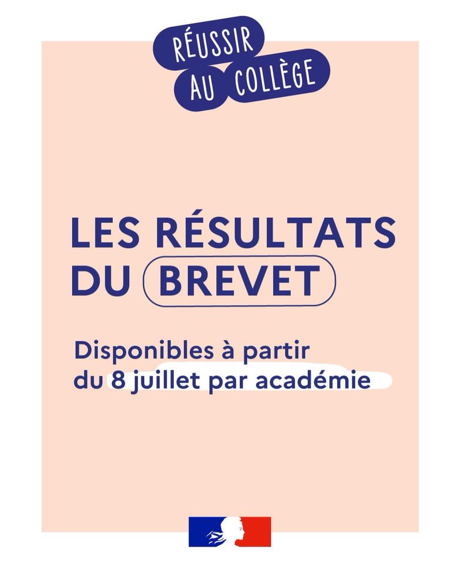 🎓 Les résultats du Brevet des collèges seront disponibles aujourd'hui à partir de 18h dans l'académie de Strasbourg.
➡️ Consultez les résultats officiels ici : resultats.examens-concours.gouv.fr/accueil