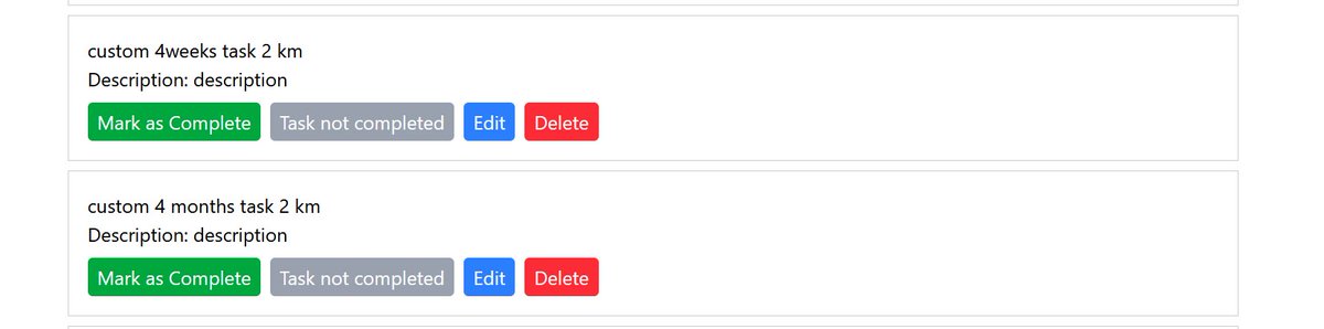 Today was weekly and monthy custom tasks!

#react #frontend #javascript #100devs #tailwindcss #Tech #Coding #dev