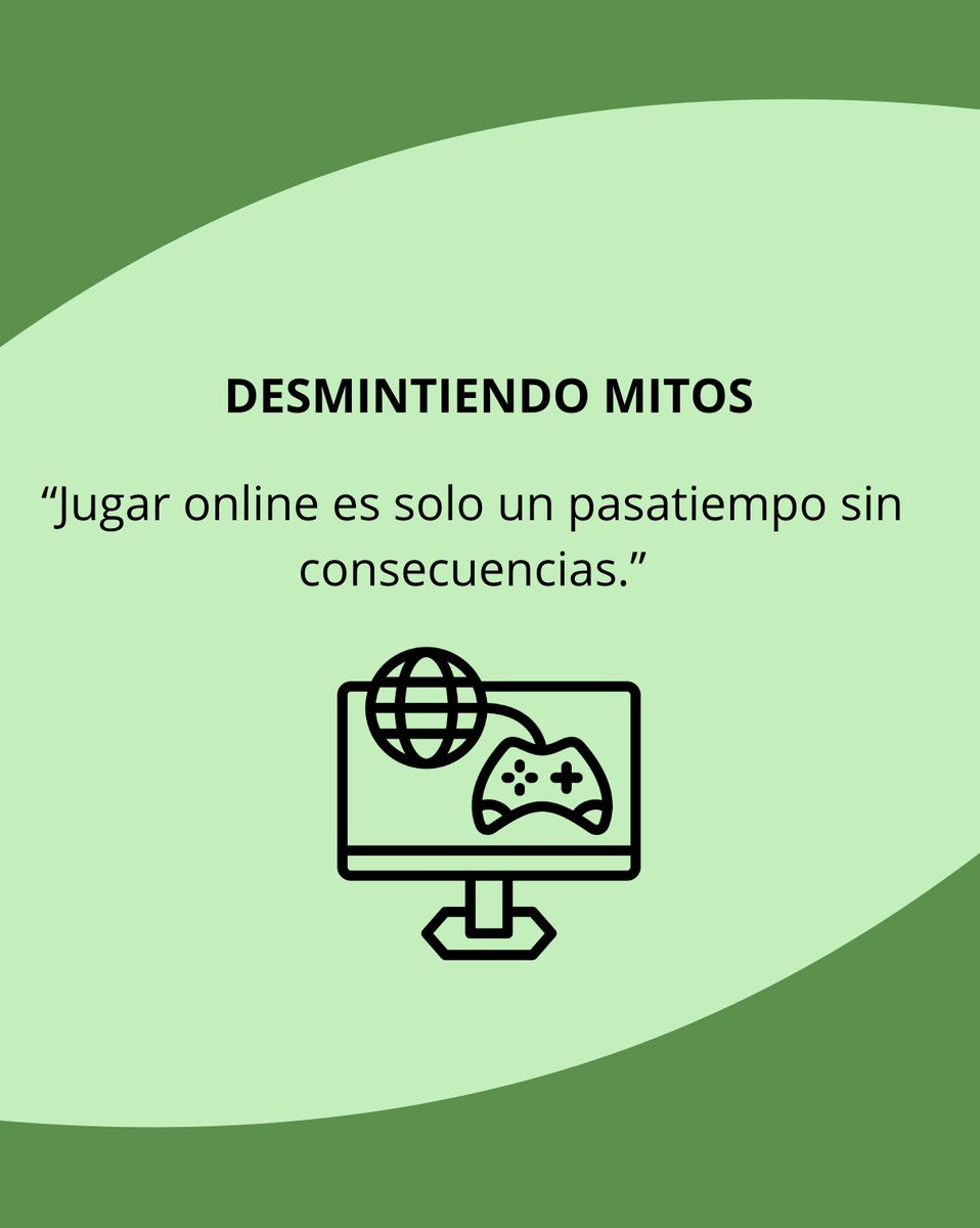 ❌ “Jugar online es solo un pasatiempo sin consecuencias.”

✅ FALSO. El juego online muestra patrones adictivos crecientes, especialmente entre jóvenes. La prevención también es digital.

#JuegoOnline #AdiccionesComportamentales