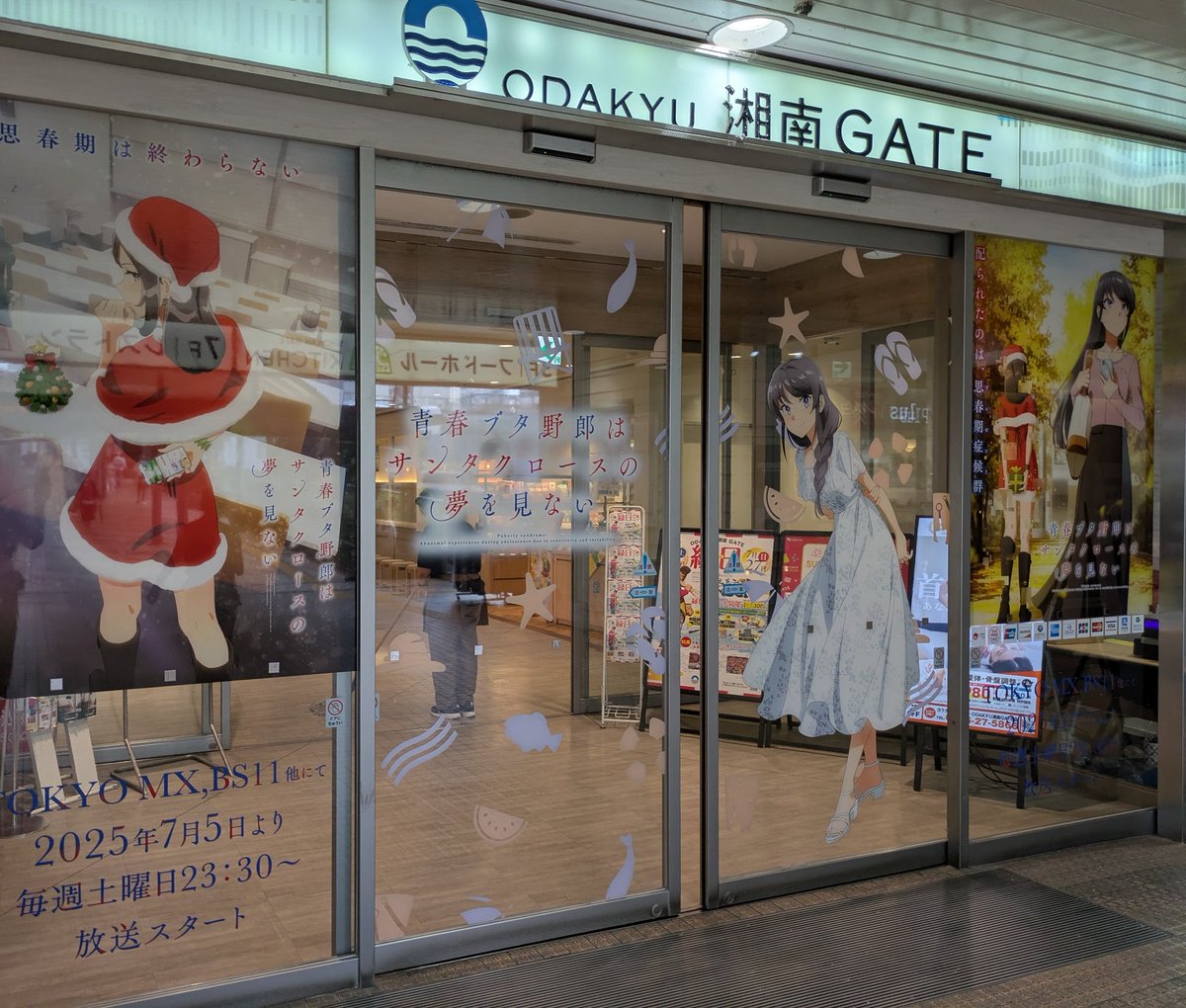kamoshida_1's tweet photo. 閉まらずのドアあと少し閉まらず。ODAKYU湘南GATEさんのミニ青ブタ展見てきました。
#青ブタ https://t.co/ICNcjVFsTO