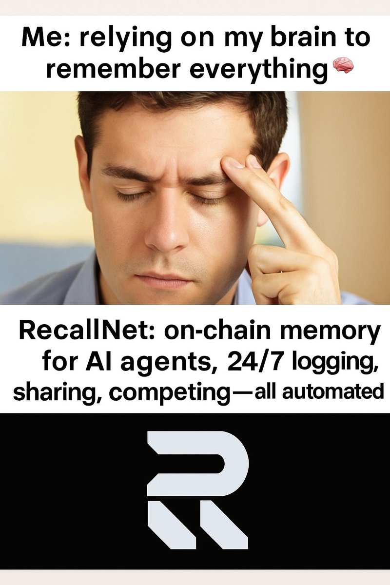 haonguyenon's tweet image. Tried relying on my memory… it failed me again 🧠💭

But @recallnet agents?
They log, rank, and compete—on-chain, 24/7. No notes, no FOMO, just provable intelligence 🤖🧾

Let the bots remember so you can chill.
@cookiedotfun
#RecallNet #ZKReputation #AgentFi #OnChainMemory…