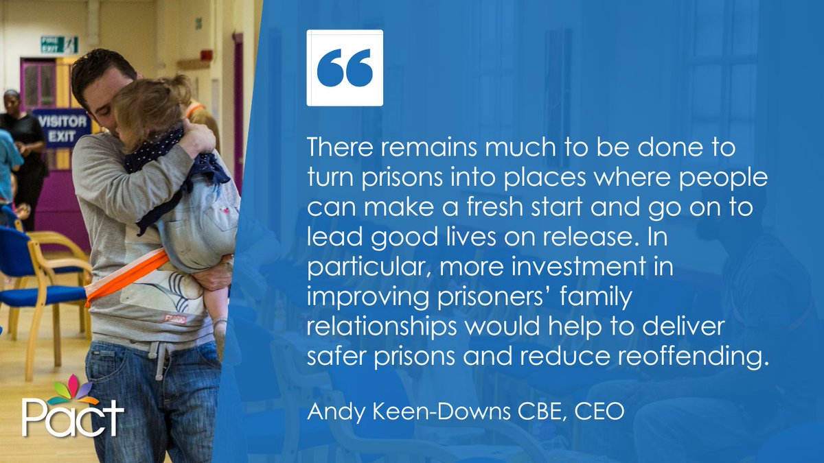 Pact (@prisonadvice) on Twitter photo 📣 Pact CEO <a href="/AndyKeenDowns/">Andy Keen-Downs CBE</a> responds to the @HMIPNews Chief Inspector of Prisons' annual report, published today: "More investment in improving prisoners’ family relationships would help to deliver safer prisons and reduce reoffending." 📣 Pact CEO <a href="/AndyKeenDowns/">Andy Keen-Downs CBE</a> responds to the @HMIPNews Chief Inspector of Prisons' annual report, published today: "More investment in improving prisoners’ family relationships would help to deliver safer prisons and reduce reoffending."