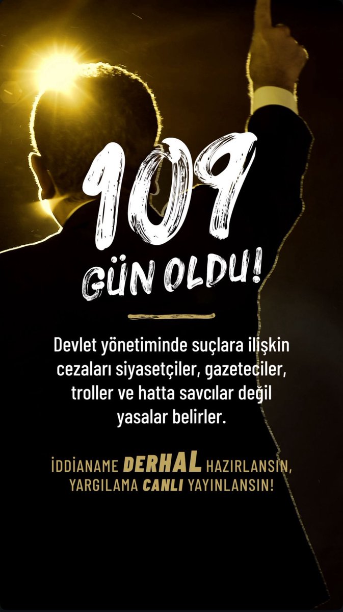 Cumhurbaşkanı Adayımız Ekrem İmamoğlu 109 gündür tutsak.