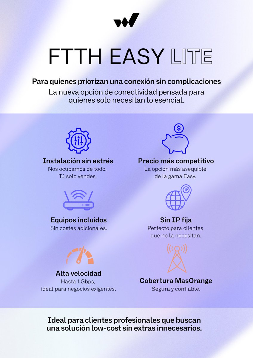 ⚡️ ¡Revoluciona tu oferta con #FTTHEasyLite!

🔌 Conexión rápida, sin líos
📦 Gestión sencilla
💼 Ideal para pymes y autónomos

📲 Descubre más 👉 bit.ly/402hO2w

#FTTH #ConectividadEmpresarial #Telecomunicaciones