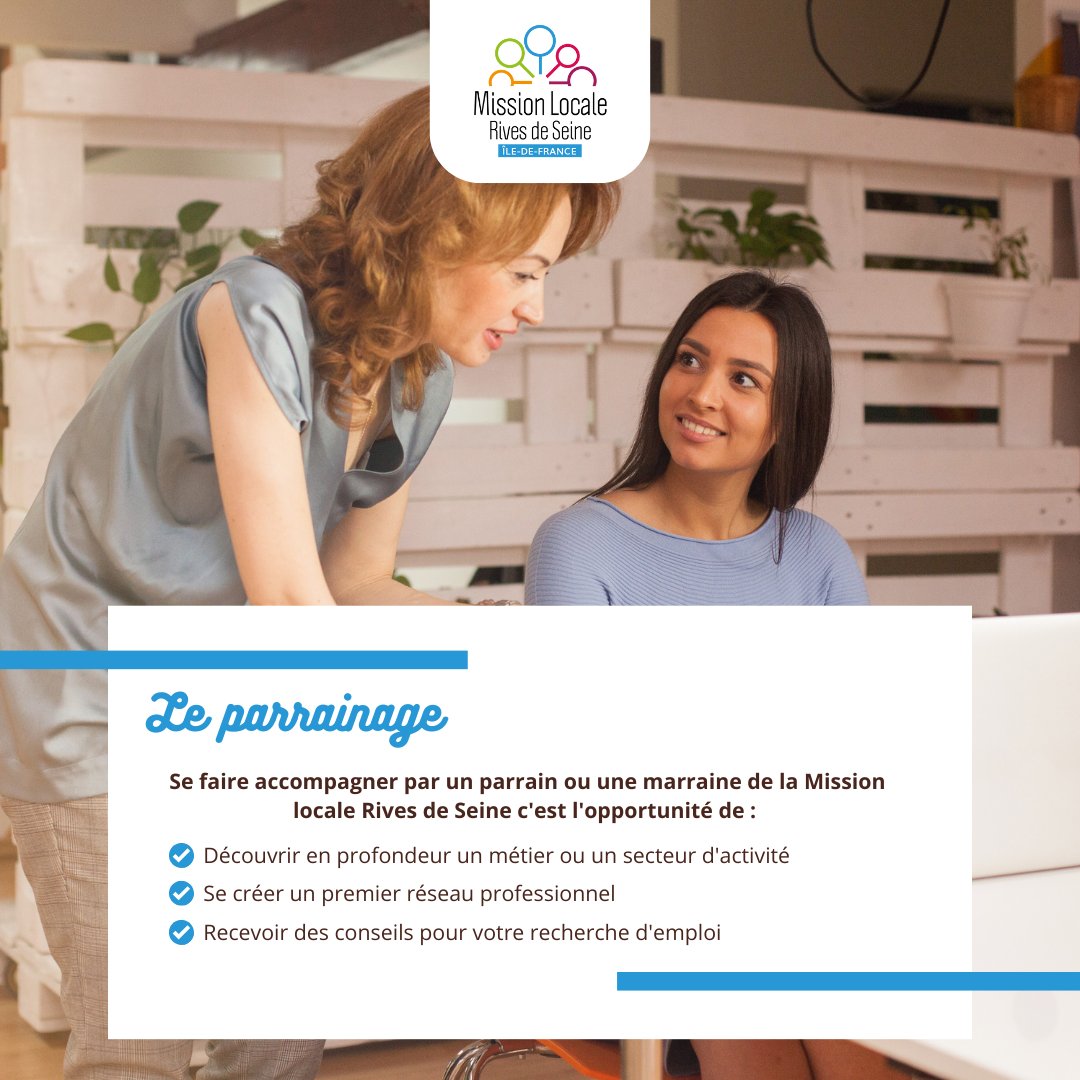 Vous souhaitez découvrir un métier ? Être accompagné(e) dans votre projet professionnel ? Recevoir les conseils d’un professionnel ? Le #parrainage est fait pour vous ! 🤝

🎯 Il permet aux jeunes d’être accompagnés par un salarié d’#entreprise

+ d’info : mlrivesdeseine.com/les-dispositif…
