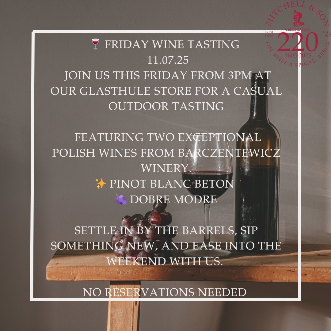 Mitchell & Son (@mitchellandson) on Twitter photo Drop into our Glasthule store on Friday to experience something new! Not to be missed.
<a href="/Wilsononwine/">John Wilson</a> <a href="/AoifeCarrigy_/">Aoife Carrigy</a> <a href="/winerepublic/">Martin Moran</a> <a href="/wine_philosophy/">Mick O'Connell MW</a>
<a href="/tomdoorley/">Tom Doorley</a> <a href="/smullenj/">Jean Smullen</a> <a href="/GlassOfRedWine/">Cathal McBride</a> <a href="/avocaireland/">Avoca Ireland</a>
<a href="/DubCham/">Dublin Chamber</a> <a href="/DLRCO_Chamber/">DLR Chamber</a> @NOFFLA Drop into our Glasthule store on Friday to experience something new! Not to be missed.
<a href="/Wilsononwine/">John Wilson</a> <a href="/AoifeCarrigy_/">Aoife Carrigy</a> <a href="/winerepublic/">Martin Moran</a> <a href="/wine_philosophy/">Mick O'Connell MW</a>
<a href="/tomdoorley/">Tom Doorley</a> <a href="/smullenj/">Jean Smullen</a> <a href="/GlassOfRedWine/">Cathal McBride</a> <a href="/avocaireland/">Avoca Ireland</a>
<a href="/DubCham/">Dublin Chamber</a> <a href="/DLRCO_Chamber/">DLR Chamber</a> @NOFFLA