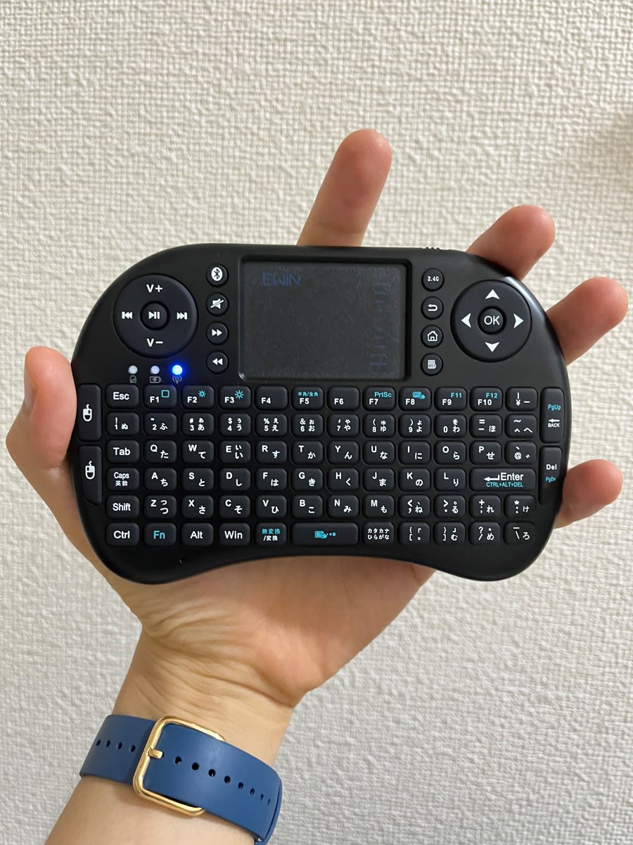 大変かわいい小型のキーボードを手に入れた。
真ん中の部分がなんとトラックパッドになっている。
電車で立ちながらARメガネかけて作業する世界線作りの第一歩としたい。