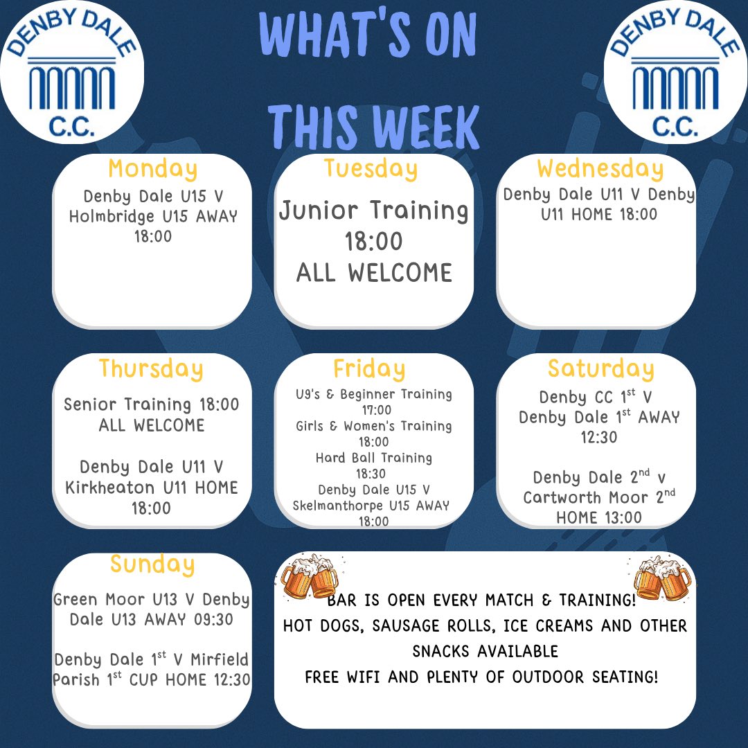 Plenty of action this week from our juniors before a double header weekend for our first team 🏏