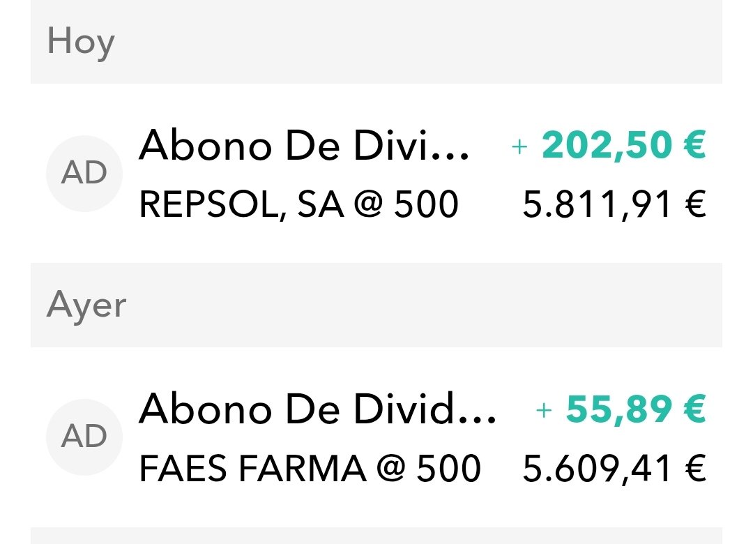 JVivalt's tweet image. Abonados los dividendos de #Repsol y #FAES.
Cargando el zurrón del cash.