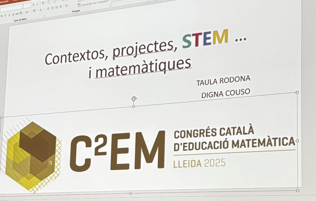 “Hi ha gent que es ‘divorcia’ de les matemàtiques i ho paguem socialment”. 
<a href="/DignaCouso/">Digna Couso</a> <a href="/C2EM2025/">C2EM</a> #c2emlleida25 #c2em