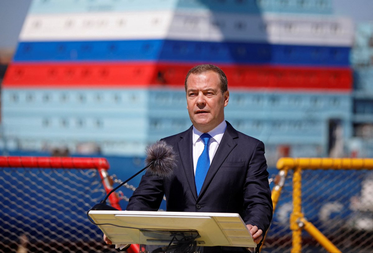 Medvedev:

“An American is once again riding his favorite political seesaw.

“I’m satisfied with the conversation with Putin.”
“I’m disappointed with the conversation with Putin.”
“We are not sending new weapons to Ukraine.”
“We will send a lot of weapons to Ukraine for defense.”