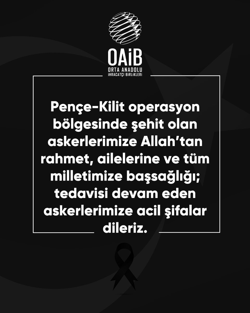 Pençe-Kilit operasyon bölgesinde şehit olan askerlerimize Allah’tan rahmet, ailelerine ve tüm milletimize başsağlığı; tedavisi devam eden askerlerimize acil şifalar dileriz.