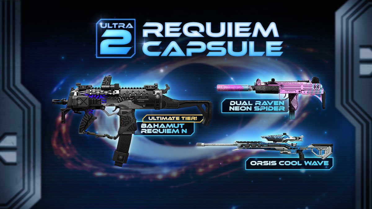Mercenaries!

ULTRA 2 Requiem Capsule is now available in the Special Shop!

Bahamut Requiem N, an Ultimate Tier Weapon that combines sleek design with enhanced tactical performance.

Don’t miss your chance to claim this powerful new weapon!

store.steampowered.com/news/app/14734…

#avaglobal