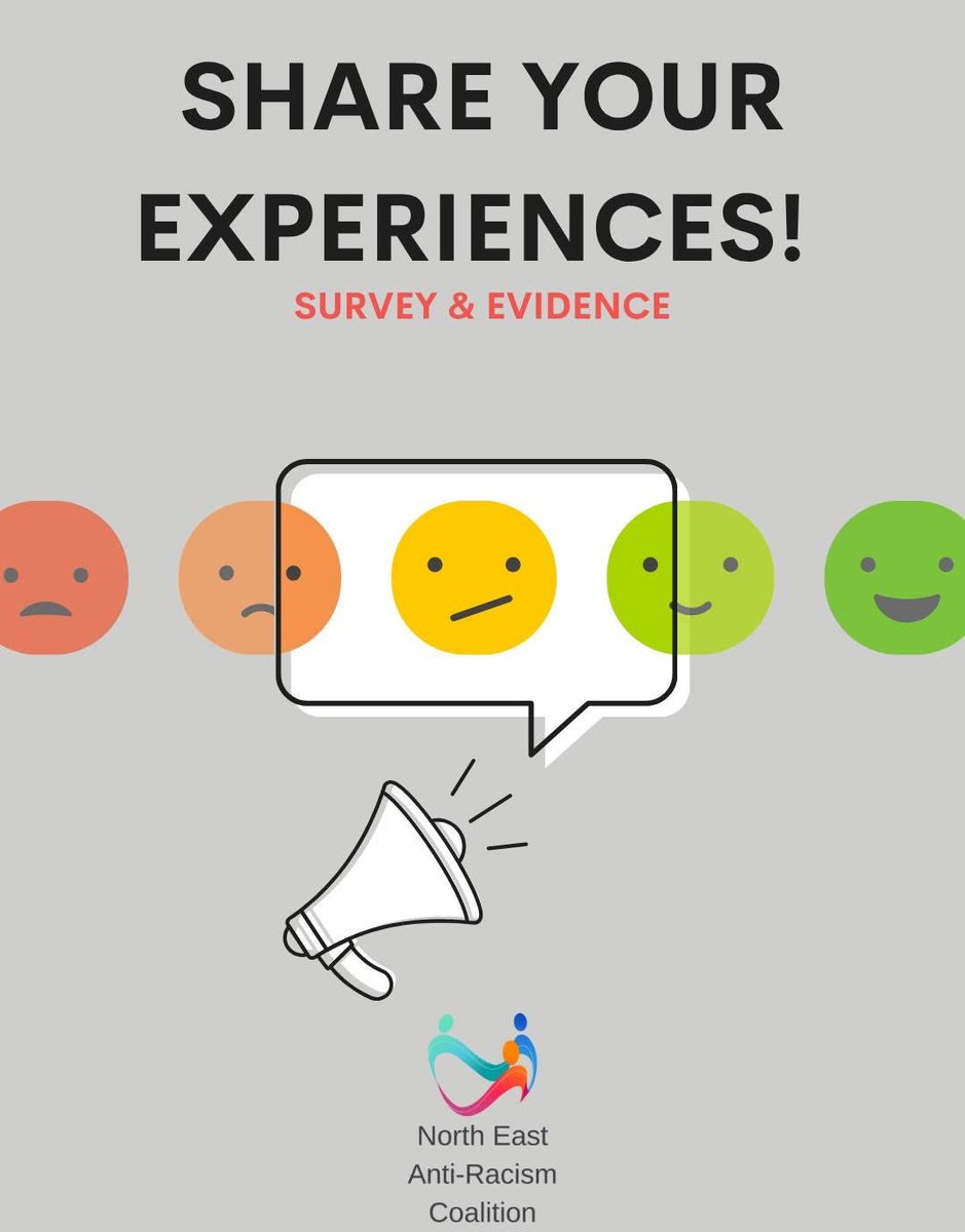 So far, we've received 208 responses to our call for evidence on racism &amp; religious hate in the North East - a huge thank you to everyone who has taken the time to share their experiences so far.

The more voices we hear, the stronger the case for change.

northeastantiracism.org.uk/survey-racism-…