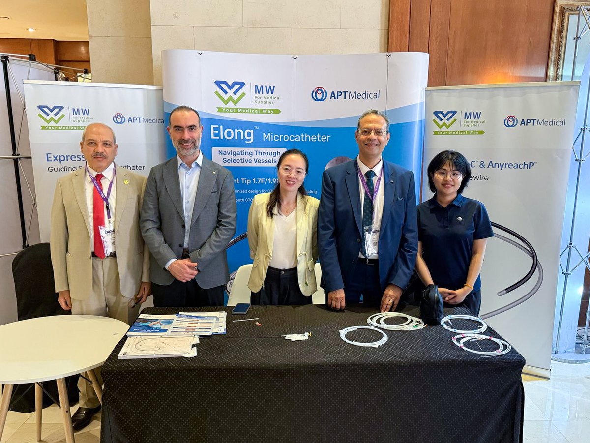 APTMedDevices's tweet image. APT Medical at #CTOCHIP 2025 in Cairo with our partner MW Medical!
Thanks to Dr. Sevket Gorgulu for showcasing #Anyreach & #Elong™ in live cases, and to Summit Chair Dr. Amr Elhadidy for his support.
Grateful to be part of this great event! #cardiotwitter