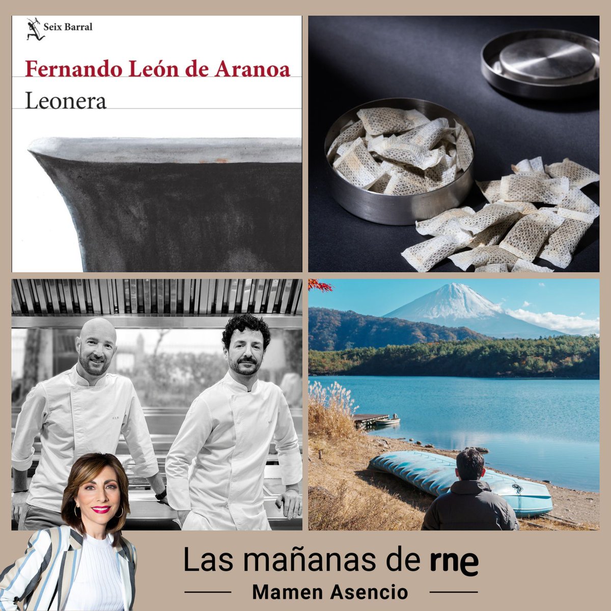 Las Mañanas de RNE (@lasmananas_rne) on Twitter photo ¡Arrancamos con <a href="/MamenAsencio/">Mamen Asencio</a> a las 10h!
🔹'Leonera' <a href="/LeonAranoa/">Fernando León de Aranoa</a>
🔹 Adicciones <a href="/granvico/">VICO</a> <a href="/ContraCancerEs/">Asociación Española Contra el Cáncer</a>
🔹 3º aniversario Cuina Sant Pau <a href="/raulbarus/">Balam Ruscalleda</a>
🔹 Monte Fuji por cuatro <a href="/IMPREBIS/">L'Om Imprebís</a>
🔴 DIRECTO rtve.es/rneaudio
🎧 PODCAST rtve.es/play/audios/la… ¡Arrancamos con <a href="/MamenAsencio/">Mamen Asencio</a> a las 10h!
🔹'Leonera' <a href="/LeonAranoa/">Fernando León de Aranoa</a>
🔹 Adicciones <a href="/granvico/">VICO</a> <a href="/ContraCancerEs/">Asociación Española Contra el Cáncer</a>
🔹 3º aniversario Cuina Sant Pau <a href="/raulbarus/">Balam Ruscalleda</a>
🔹 Monte Fuji por cuatro <a href="/IMPREBIS/">L'Om Imprebís</a>
🔴 DIRECTO rtve.es/rneaudio
🎧 PODCAST rtve.es/play/audios/la…