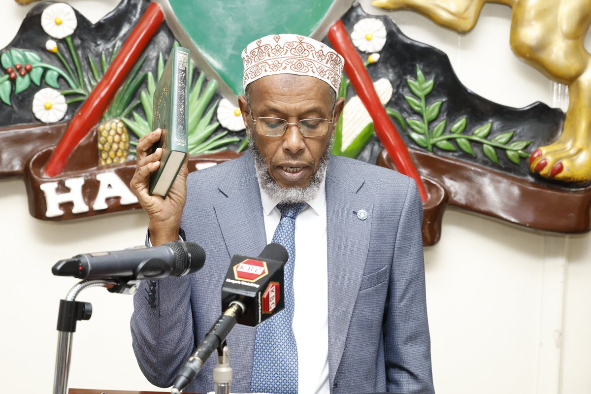 Kenyajudiciary's tweet photo. Chief Justice Martha Koome presided over the swearing-in ceremony of Mr Abdullah Kassim as Member of the National Heroes Council and also the Peris Muthoni Kimani, Benjamin Juma Imai, Prof Collete Suda as Members of the National Police Service Commission. 

She told the new Commissioners that they are the custodians and implementers of the Constitution’s vision for democratic policing in the country, entrusted with the sacred task of building a police service that is professional, humane, responsive, ethical, and respected by the people it serves.  

The CJ observed that the country and its democratic fabric have come under strain through waves of public protests, moments that reminded of the delicate balance that must be maintained between the constitutional right to peaceful assembly and protests and the imperative of people-centered, professional policing.  

“On one hand, members of the public must exercise their right to protest peacefully, without carrying arms, and without engaging in acts of destruction, looting, or vandalism of public infrastructure such as government buildings and court infrastructure, or private businesses,” said the Chief Justice.

The Chief Justice also urged the police to respond with restraint, proportionality, and strict adherence to human rights standards, avoiding actions that could cause unnecessary harm or loss of life. 
“It is also incumbent upon the police to distinguish between peaceful demonstrators and criminal elements—those who infiltrate protests to incite violence and loot—and to apprehend and process such individuals through the justice system,” said the CJ.
