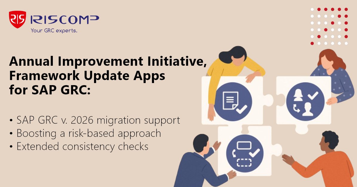 RiscompSAPGRC's tweet image. Annual Improvement Initiative, Framework Update Apps for SAP GRC
New in 2025:
🚀 Background mode
📋 Clipboard selection
⚠️ New risk fields
🔄 MCP workflow support
🔍 2026: Workflow impact + consistency check
Check out the full post 👉
riscomp.ch/annual-improve…
#GRC #SAPGRC2026