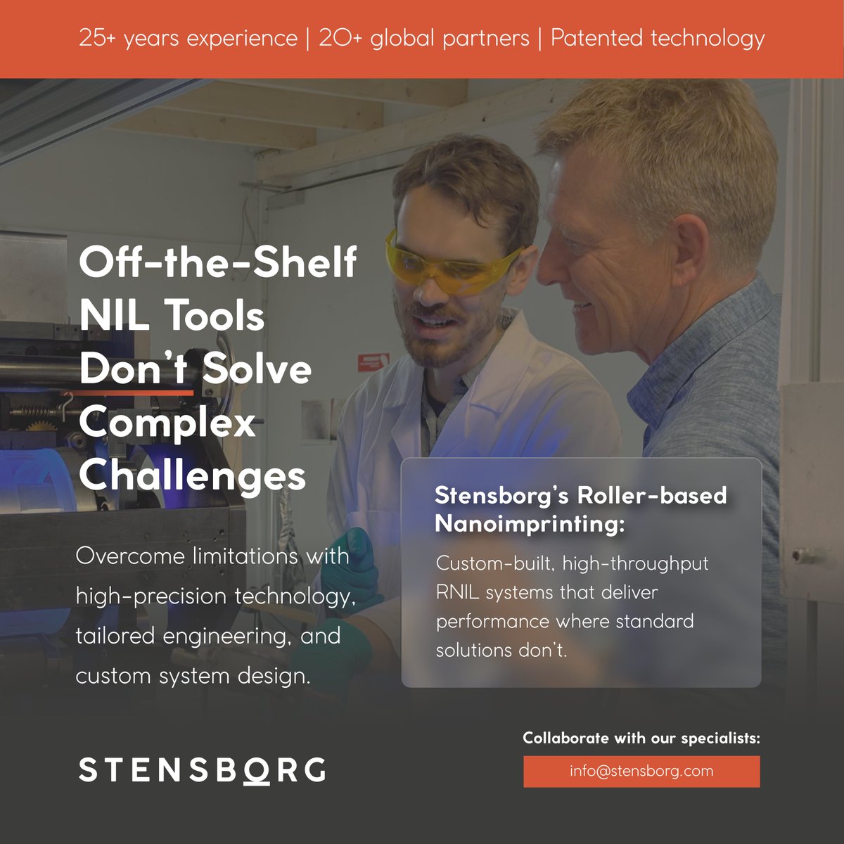 🦾 Smart tech needs smarter people.

#AI Automation is faster and more accessible than ever, reshaping how we work. But when it comes to #CustomMade, high-precision technologies, human expertise makes the difference.

Bring your custom ideas to life 👉 info@stensborg.com
#UVNIL