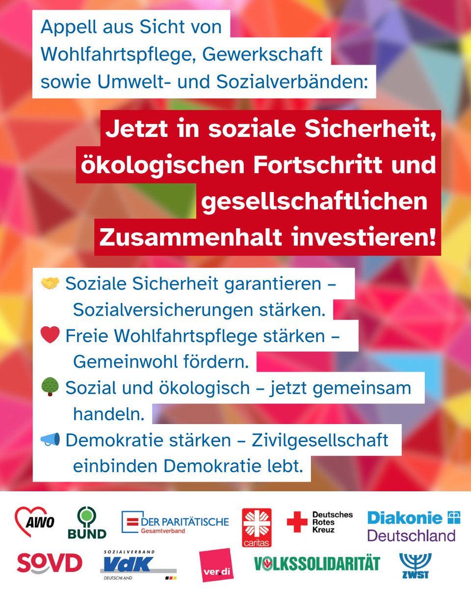 VdK_Deutschland's tweet image. Gemeinsam mit einem breiten Bündnis rufen wir zu Investitionen in soziale Sicherheit und ökologischen Fortschritt auf. VdK-Präsidentin Bentele: „Die Arbeits-, Sozial- und Umweltpolitik muss oberste Priorität haben!“ Zum Aufruf: vdk.de/presse/pressem… #Haushalt2025