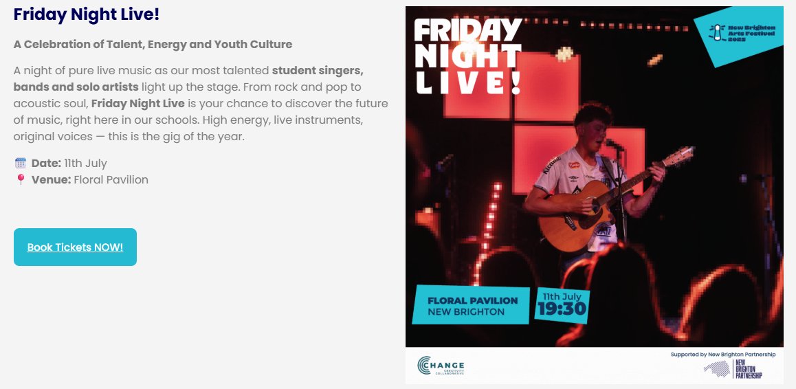 Step into the vibrant spirit of the 4 Day New Brighton Arts Festival which starts today — a dazzling celebration of creativity, culture, and community. Book your tickets for the 4 events at the following link

cchange.hfcmat.com/new-brighton-a…