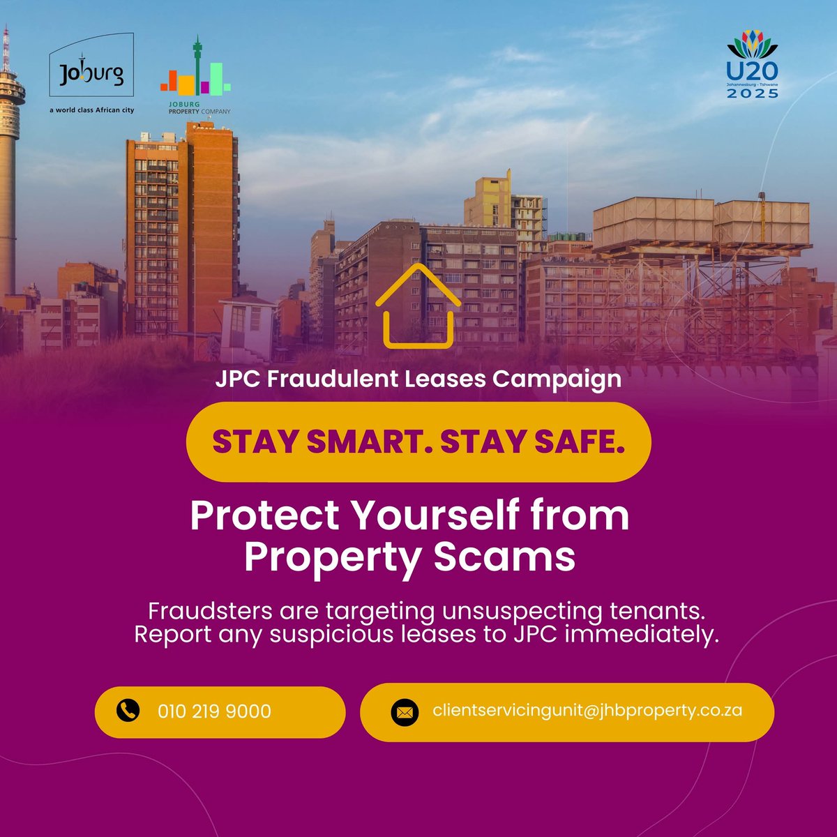 jhbproperty's tweet image. Beware of Fake Lease Agreements!
Scammers are targeting prospective tenants with fraudulent lease agreements, falsely claiming to represent JPC.
Don’t fall for it!
#KnowTheJPC #JHBPropertyCares #JPCFakeLeaseAlert