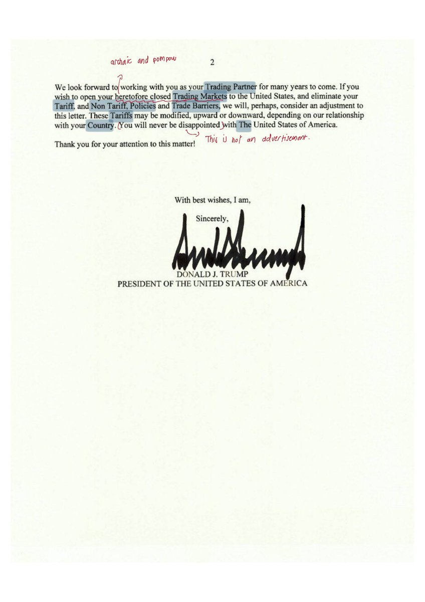 I had read and marked his letter. The whole letter sounds very self-absorbed and informal. My niece can write better and shes in primary school. 

Surat ni x de hala tuju. points dia bersepah
