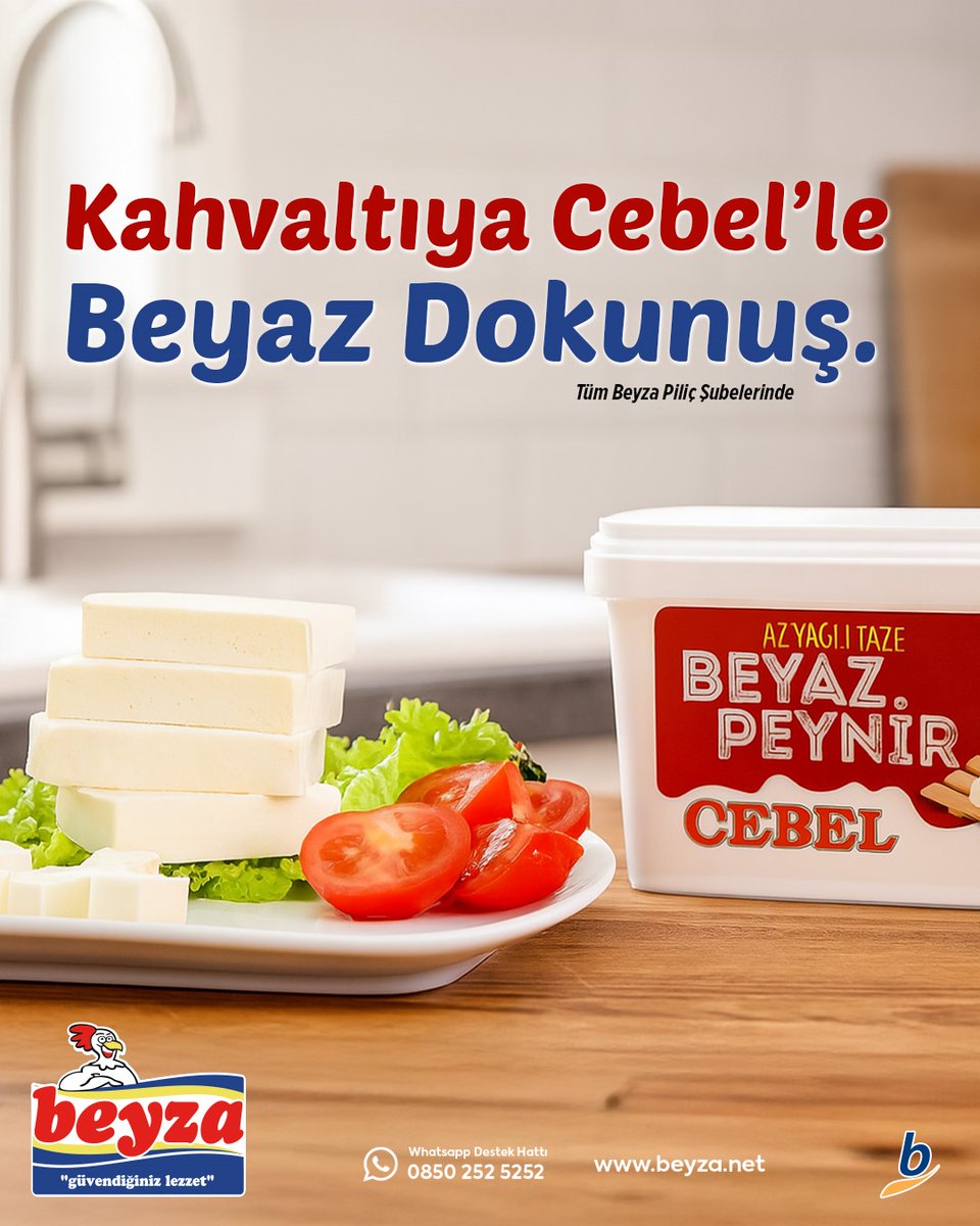 beyzapilic's tweet photo. Kahvaltıya Cebel’le Beyaz Dokunuş.
Tüm Beyza Piliç Şubelerinde
📞 0850 252 5252
🌐 https://t.co/8VHtAvPZz2
#cebel #beyzapilic #güvendiginizlezzet https://t.co/4cq5xpuHsx