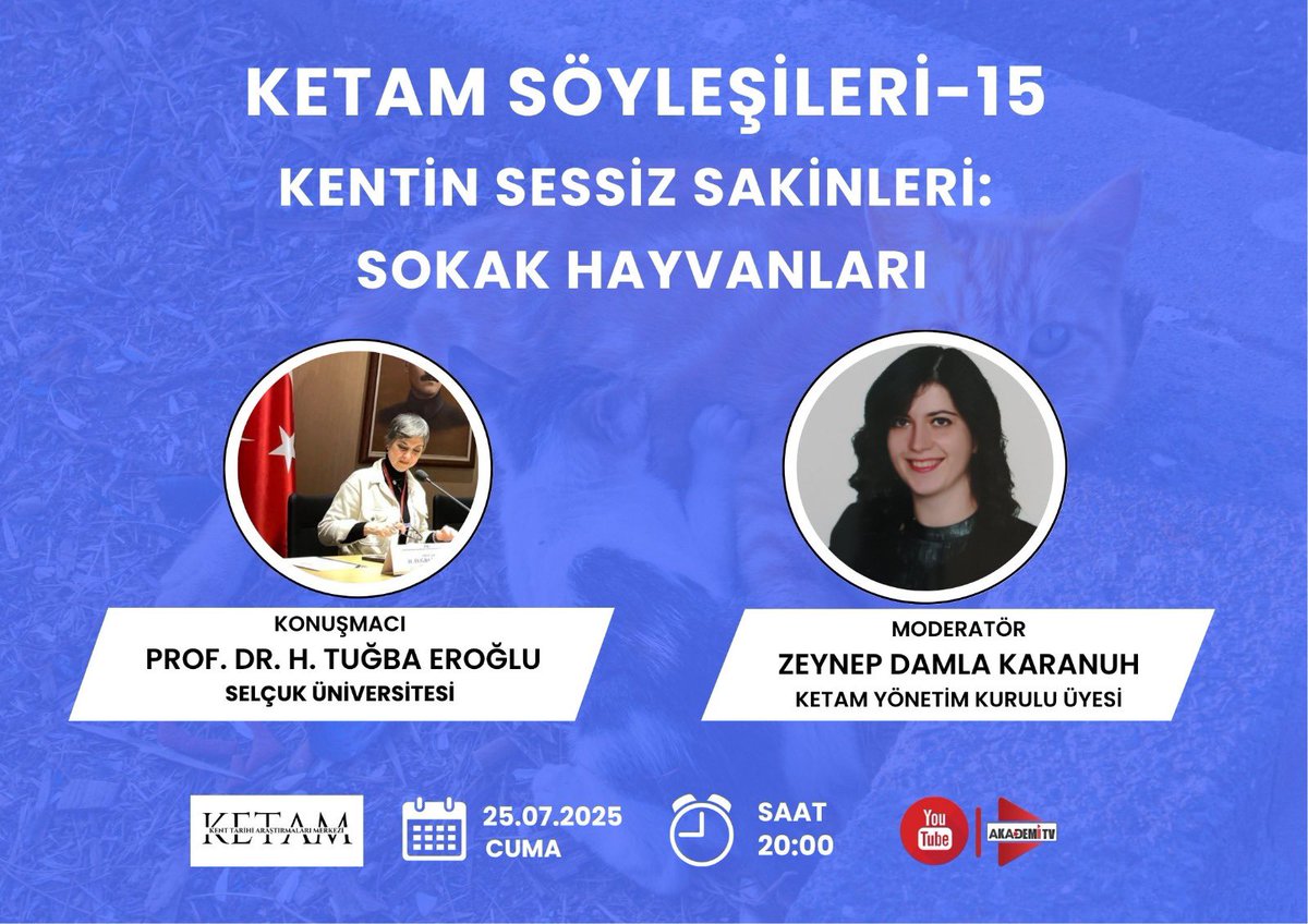 KETAM Söyleşileri devam ediyor. 
25. 07.2025 Cuma günü Selçuk Üniversitesi Öğretim Üyesi Prof. Dr. H. Tuğba Eroğlu hocamız söyleşimize konuk oluyor.
