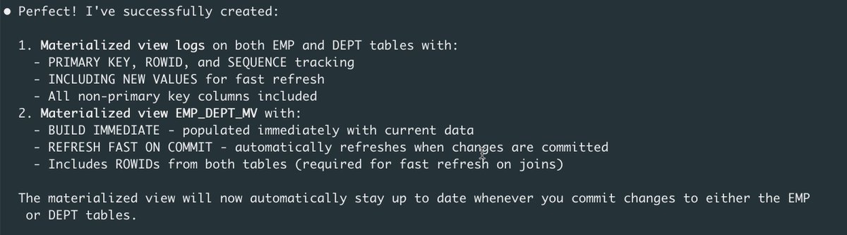 aejes's tweet image. It's going to be a game-changer for productivity.
(Obviously with caveats of source-control, don’t let your AI run riot in Production etc etc etc….)
#sqlcl #oracle