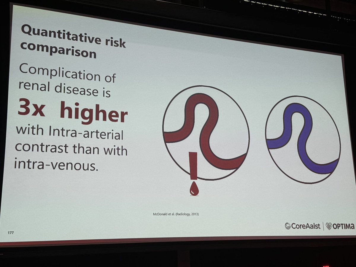 DrKoltowski's tweet image. For invasive coronary angiogram we use intra-artery contrast.
For Coronary CT we use intra-venous contrast.
The route of administration matters!
Another reason to drop ICA.
#CCTA #KidneyInjury #ICA @OptimaCTO @CoreAalst