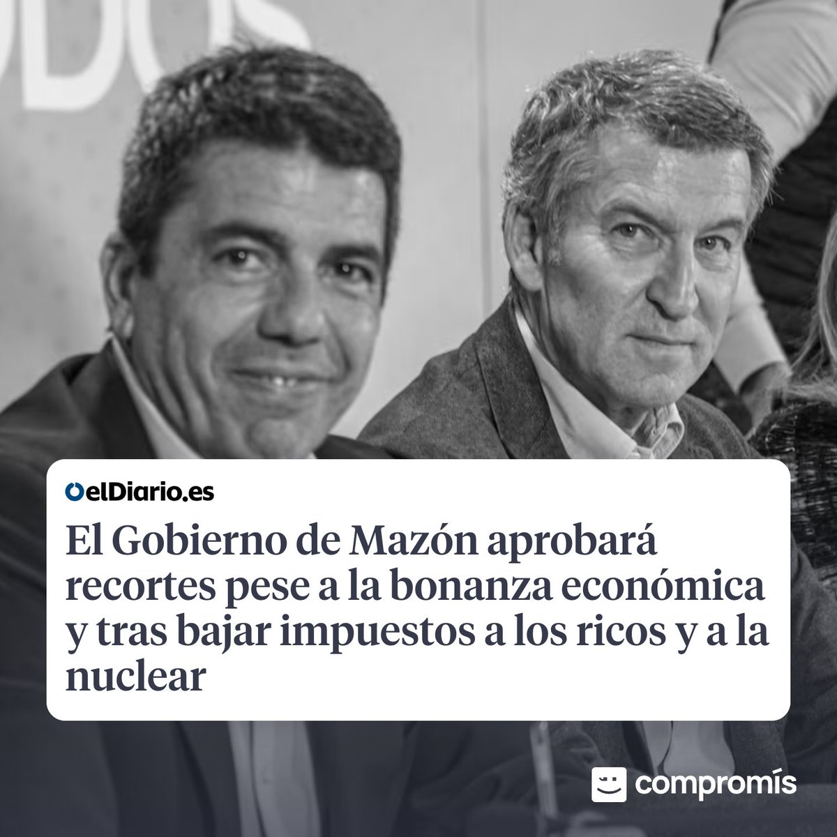 Retallades en educació i sanitat
Retallades en dependència.
0 ajudes als afectats per la DANA...

Este és el preu de la política de Mazón d'abaixar els impostos a Iberdrola i les grans fortunes.