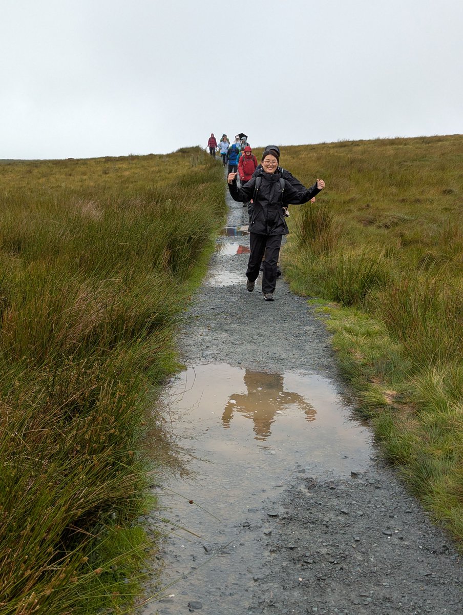 foscl's tweet image. Saying goes "Ne’er cast a clout till May be out". Given the unseasonable weather on Saturday's walk to see potholes around Horton-in-Ribblesdale it should be changed to "July". The hardy souls who braved the weather got to see the waterfall at full force pouring in to Hull Pot!