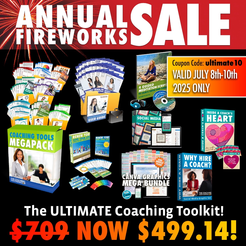 ToolsForCoaches's tweet image. 🔥 Starts July 8! For 72 hours only, get The ULTIMATE Coaching Toolkit Pack for $499.14 (reg. $709) — with coupon code: ultimate10
Sale ends midnight July 10!
👉 tools.coach/FWSale-Ultimat…
#coachingtools #FWS2025
