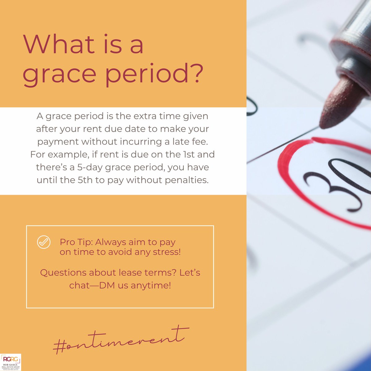 RobGasca_CRE's tweet photo. Just a friendly reminder: A grace period doesn’t mean a free pass to pay late – it’s a short extension. ⏳✨

Make sure to take advantage of it wisely to avoid late fees and protect your credit!

#StayOnTime #TenantTips #rgrgrealestate https://t.co/Al0PjnhYac
