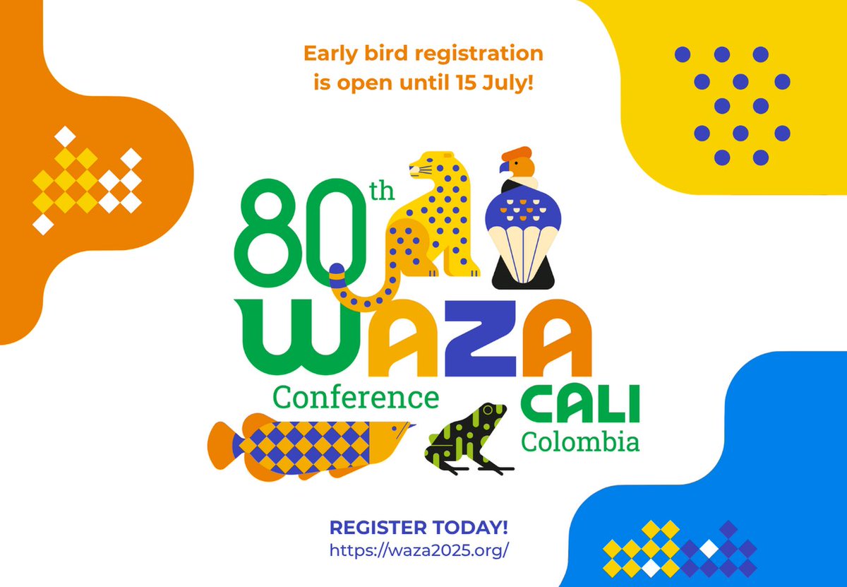 🔔 WAZA 2025: Early Bird Ends 15 July

This year’s conference will take place from 26–30 October at the Cali Zoological Foundation, Colombia, and marks a significant milestone as WAZA celebrates 90 years of uniting the global zoo &amp; aquarium community.
👉 f.mtr.cool/vdvsplvnrn