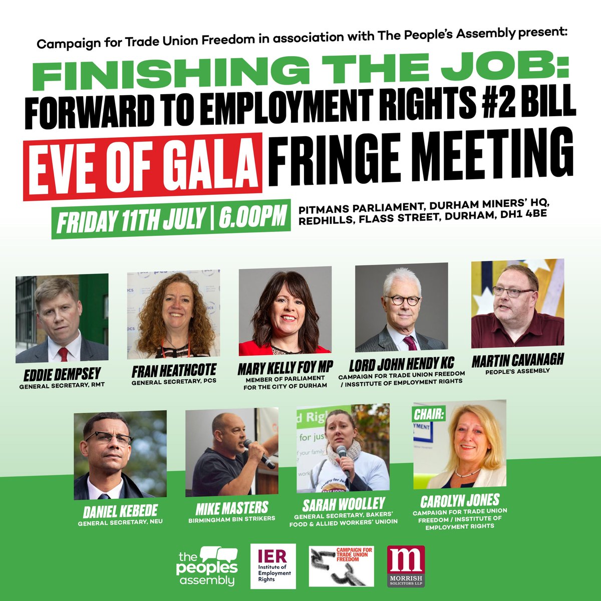PCS Union (pcs.org.uk) (@pcs_union) on Twitter photo Join us at the annual EVE OF GALA fringe with brilliant speakers, including our general secretary <a href="/FranHeathcote/">Fran Heathcote</a>, this Friday ahead of the #BigMeeting
More details: ier.org.uk/events/finishi…
<a href="/IERUK/">Institute of Employment Rights</a> <a href="/ctufevents/">Campaign for Trade Union Freedom</a> <a href="/DurhamGala/">Durham Miners' Gala</a> <a href="/pplsassembly/">People's Assembly</a> Join us at the annual EVE OF GALA fringe with brilliant speakers, including our general secretary <a href="/FranHeathcote/">Fran Heathcote</a>, this Friday ahead of the #BigMeeting
More details: ier.org.uk/events/finishi…
<a href="/IERUK/">Institute of Employment Rights</a> <a href="/ctufevents/">Campaign for Trade Union Freedom</a> <a href="/DurhamGala/">Durham Miners' Gala</a> <a href="/pplsassembly/">People's Assembly</a>