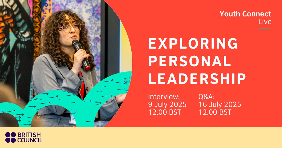 BritishCouncil's tweet image. 💬Join #YouthConnectLive for free on 9 and 16 July to explore the key elements of personal leadership, how to grow as a leader and the importance of working on personal leadership: bit.ly/44uwmu6.
#YouthConnect #leadership #personalleadership #BritishCouncil