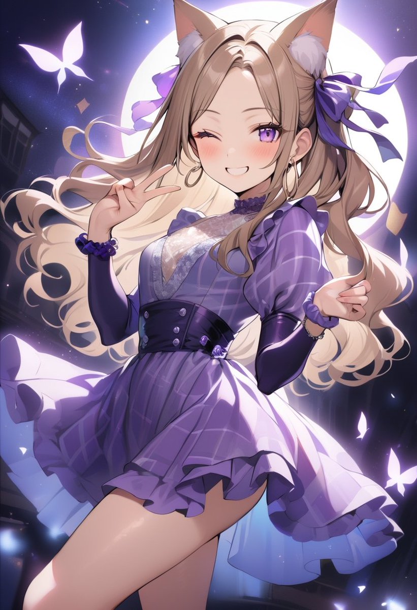#ギャルねこドレスアップ #AIイラスト 
neonoiseさん(<a href="/neonoise_aiart/">neonoise | AI Art Studio</a> )の
企画に参加させて頂きます✨️

ギャル要素は薄めですが、
フープイヤリングを出したくて
猫耳と人耳で聴力倍増です💦

因みにドレスのプロンプトは
ふぇ〜んちゃんのアイドル衣装から
借りました(¤̴̶̷̤́൧¤̴̶̷̤̀ )💦